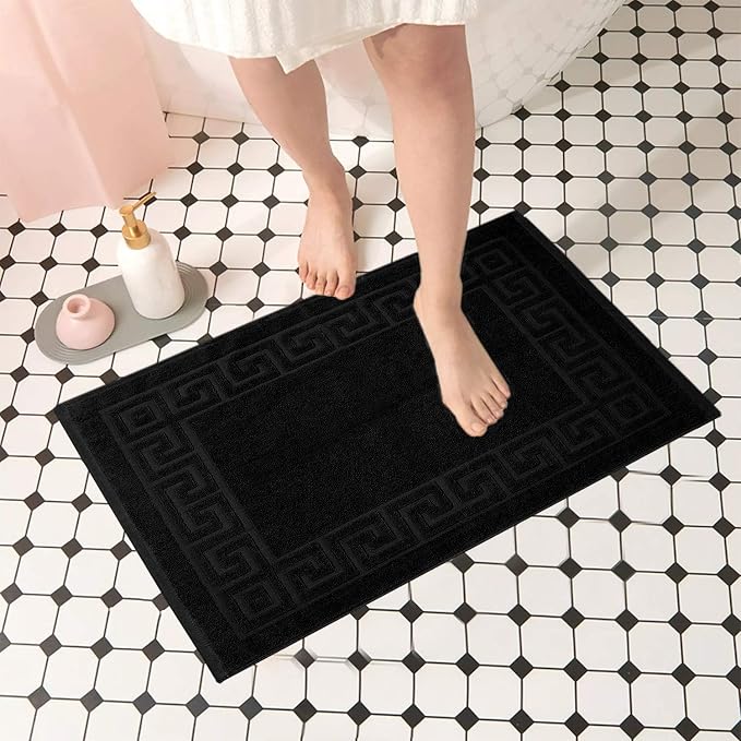 DAN RIVER Greek Cotton Bath Mats Set of 2 – Not a Bathroom Rug, Ultra Soft - Image 2