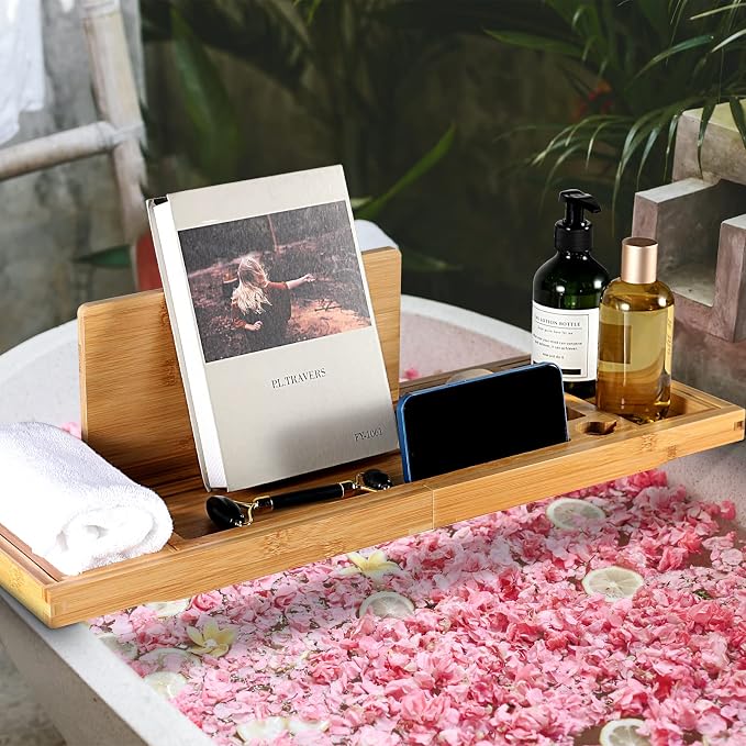 Premium Bamboo Bathtub Caddy Tray - Image 7