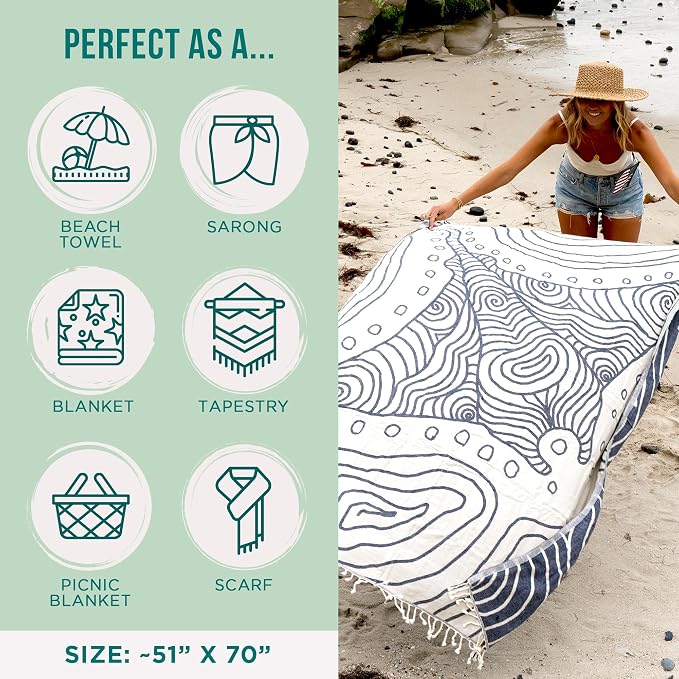 Sand Cloud Large Turkish Beach Towel - Image 3
