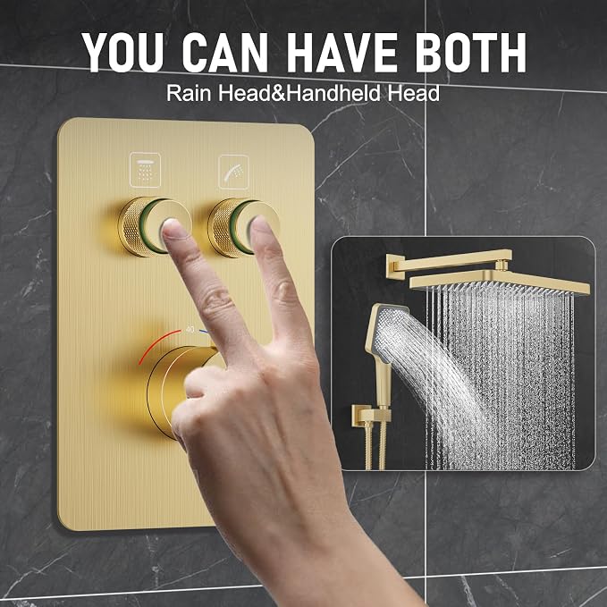 Thermostatic Shower System 13-Inch Rainfall Shower Head - Image 4