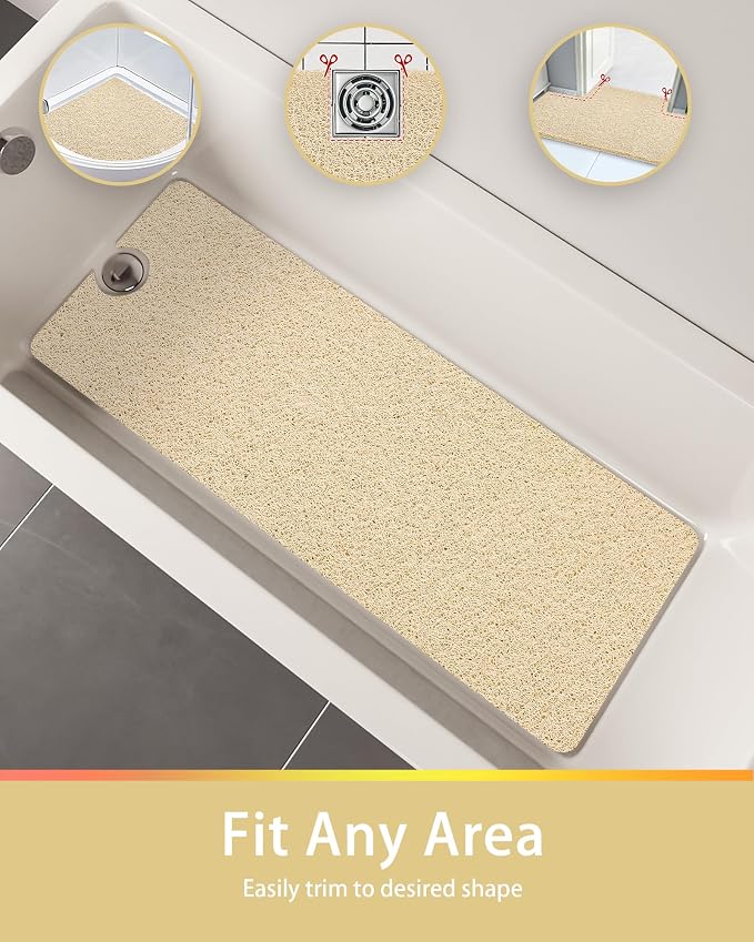 Beige Non Slip Square Shower Mat 24x24 Inch - Image 7