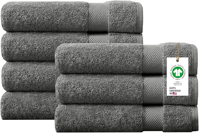 Delara 100% Organic Cotton Towels 650 GSM Plush Feather Touch Quick Dry Bath by Delara