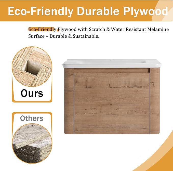 28 Inch Wall-Mounted Vanity - Image 4