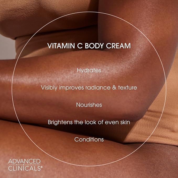 Advanced Clinicals Brightening Vitamin C Cream Moisturizer + Vitamin C Body Oil - Image 5