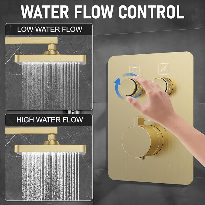 Thermostatic Shower System 13-Inch Rainfall Shower Head - Image 5