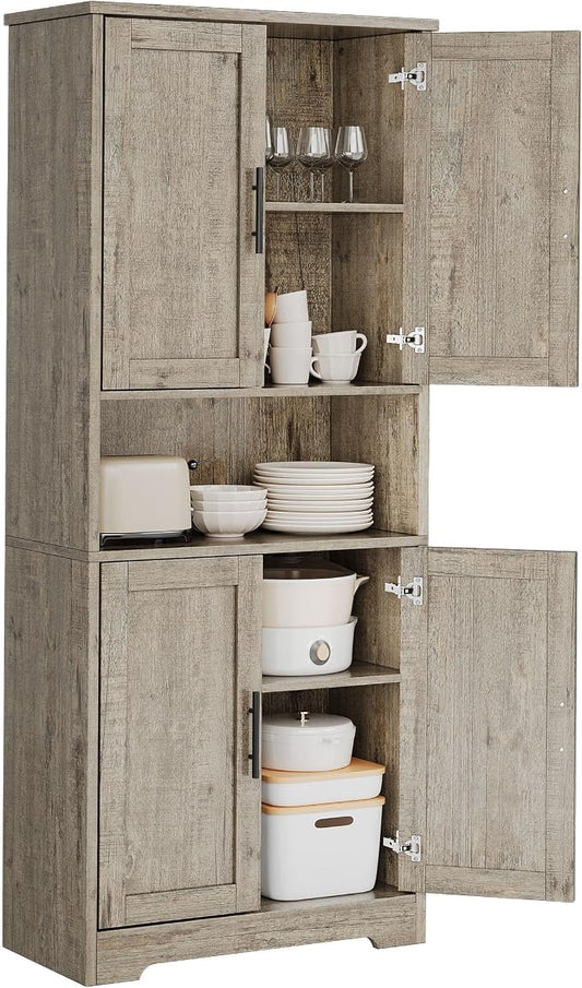 IDEALHOUSE Pantry Cabinet, Freestanding Cupboard, Tall Storage Cabinet by IDEALHOUSE