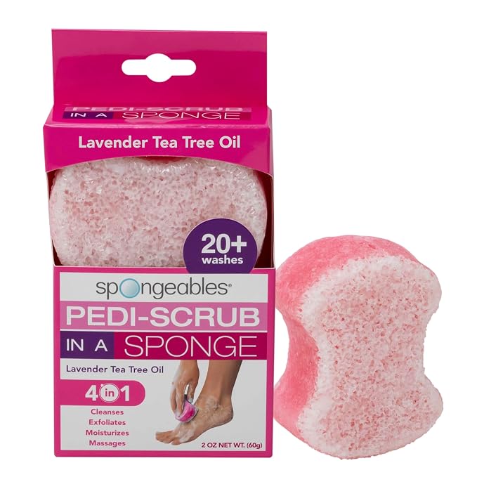 Spongeables Pedi Scrub Foot Exfoliating 20+ Wash Sponge by Spongeables