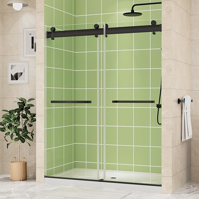 DELAVIN 50-54" W x 72" H Double Sliding Shower Door, Frameless Shower Door by DELAVIN