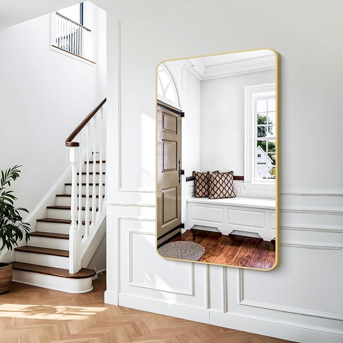 BONEWEI Gold Bathroom Mirror, 60x36 inch Wall Mirror - Image 8