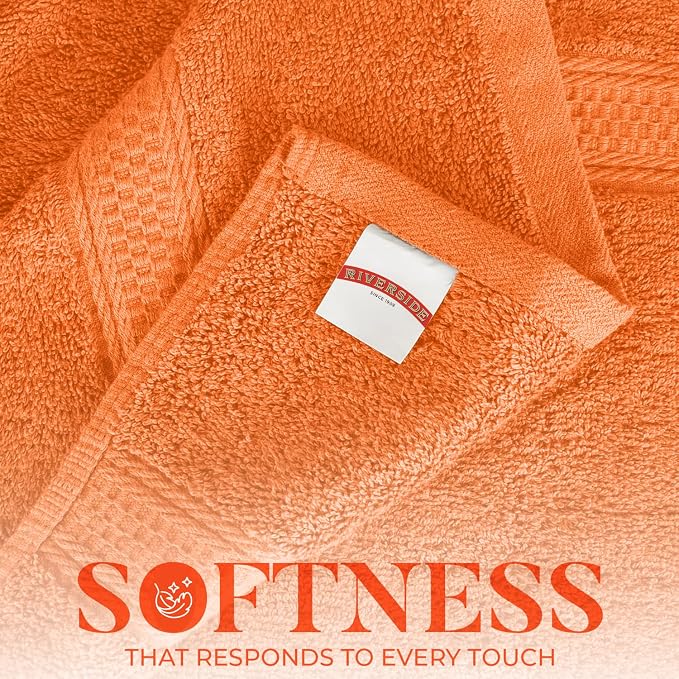 RIVERSIDE 100% Ring Spun Cotton Large Bath Towels Set of 4, 27 x 54 Inches – - Image 4
