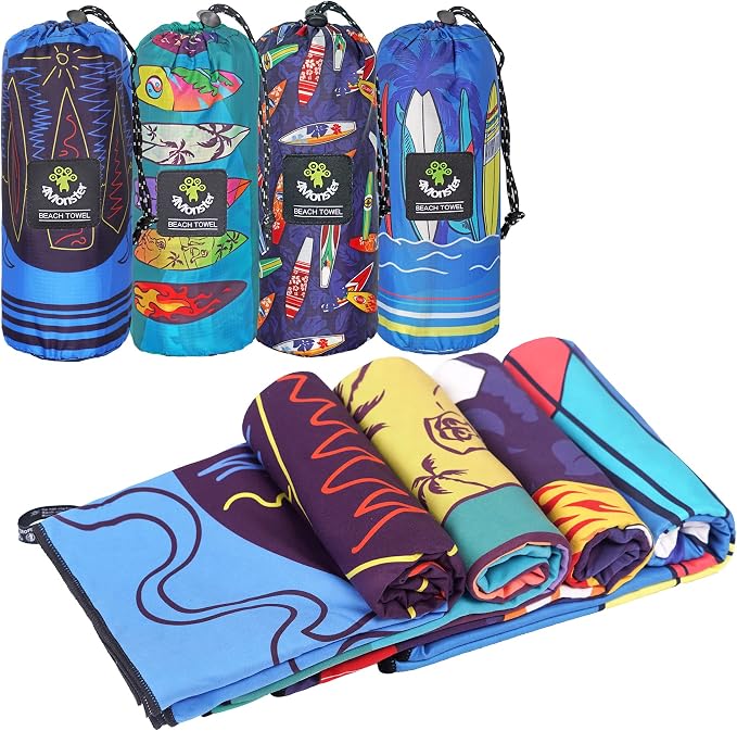 4Monster Microfiber Beach Towel Quick Dry, Super Absorbent Lightweight Travel by 4Monster