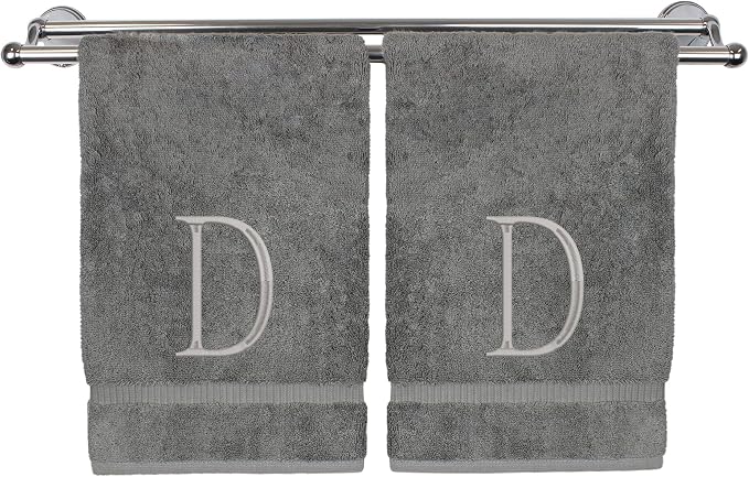 Monogrammed Hand Towel, Personalized Initial Gift, Extra Absorbent 100% Turkish by BareCotton