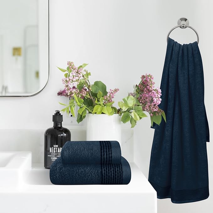 Belizzi Home Ultra Soft 3 Pack Cotton Towel Set, Contains a Bath Towel 28x55 - Image 3