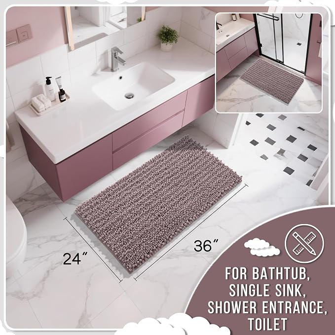 Yimobra Large Bathroom Rugs Non Slip Washable 36x24 Inch - Image 2
