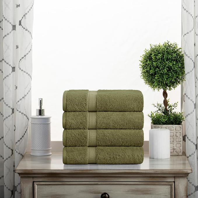 Superior Egyptian Cotton Pile Hand Towel Set of 4, Ultra Soft Luxury Towels - Image 2