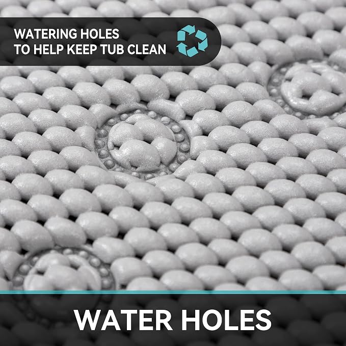 Double Layer Foam Non Slip Bathtub Mat 37x17in, More Comfortable and Thicker - Image 4