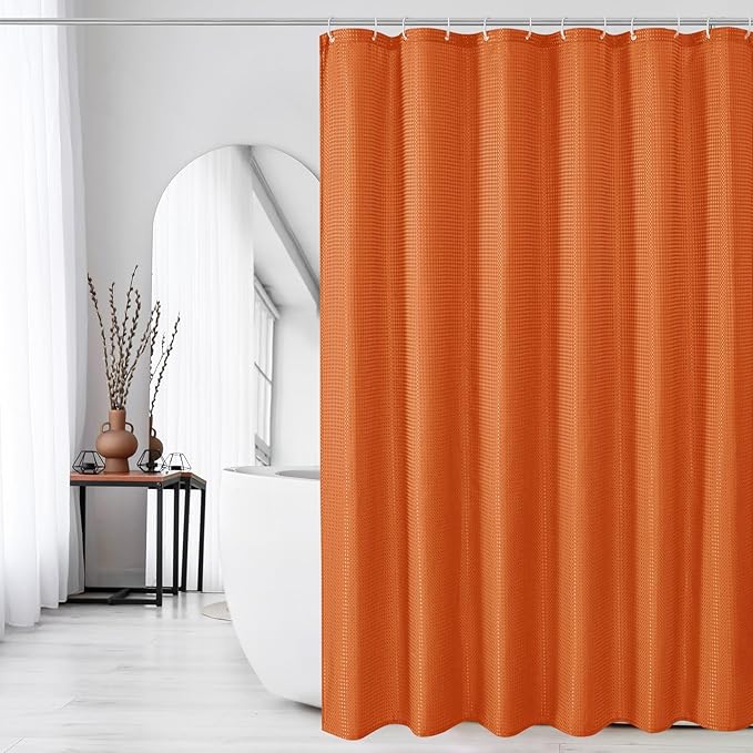 Gibelle Small Stall Shower Curtain 36 x 72, Narrow Half Waffle Weave Textured - Image 6