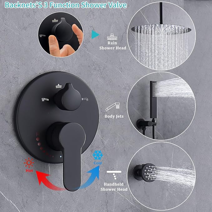 3 Way Shower Diverter Valve Wall Mount Pressure Balancing Shower Diverter - Image 4