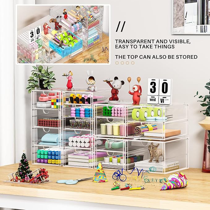 Makeup Organizer Storage with 16 Drawers, Desk Organizers, Dustproof Storage - Image 6