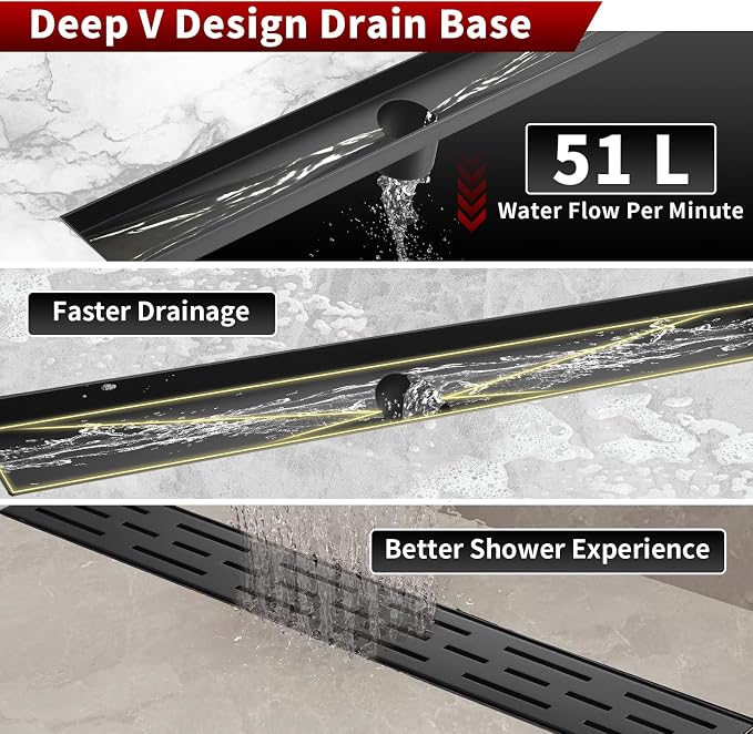 Sharp-tec Linear Shower Drain, 28 inch Shower Drain - Image 3