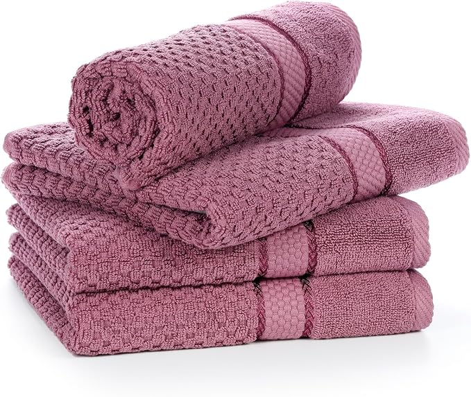 Ample Decor 100% Cotton Grape Purple Hand Towel - Image 6