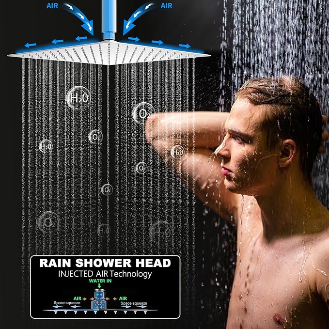 Shower System Chrome Shower Set, Push Button Shower Faucet - Image 8