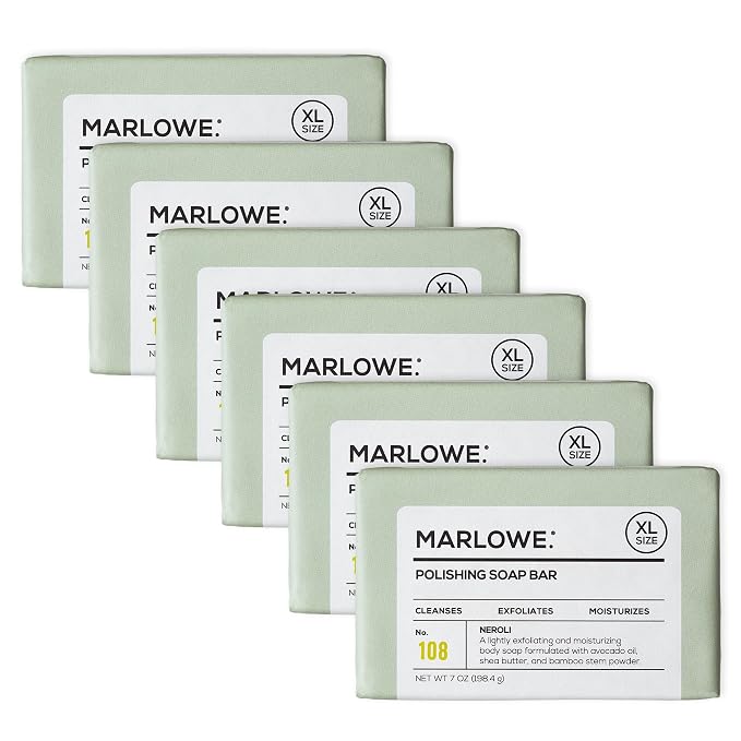 MARLOWE. No. 108 Lightly Exfoliating Soap Bar, 7oz Polishing, Moisturizing & by MARLOWE