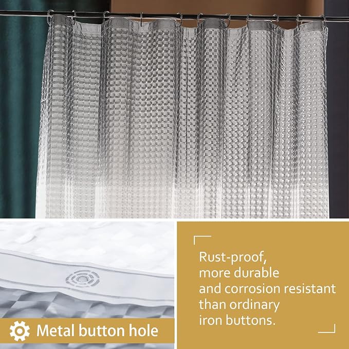 NTBAY EVA Semi-Transparent Clear Shower Curtain - Image 5