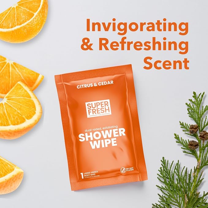 Super Fresh Shower Wipes Large Citrus Body Wipes - Image 3