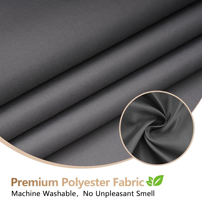 Charcoal Grey Waterproof Fabric Shower Curtain Liner - Image 2