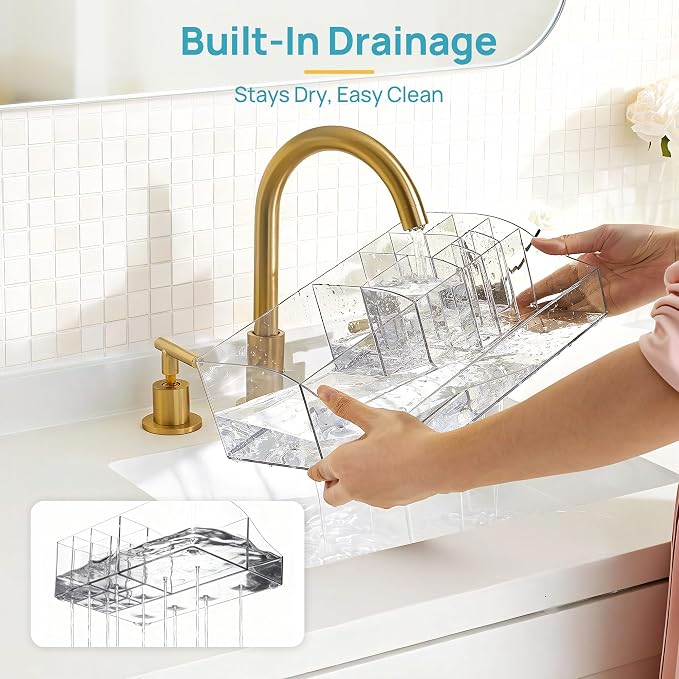 Vtopmart 5 PCS Bathroom Countertop Organizer, 1 Divided Tray - Image 6