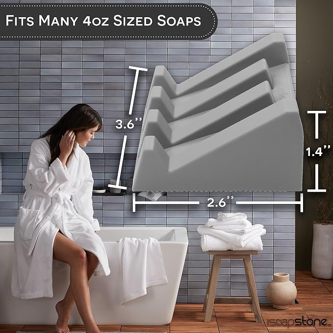 Silicone Soap Dish Self Draining Bar Soap Holder - Image 4