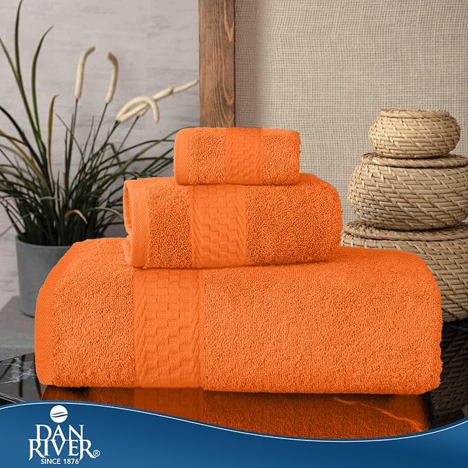 DAN RIVER 100% Ring Spun Cotton 3-Piece Towel Set, Bath Towel, Hand Towel and - Image 7