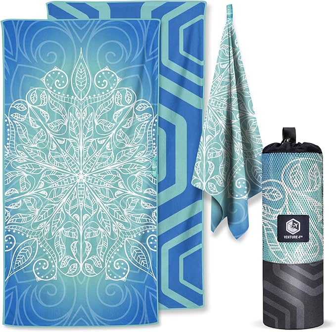 VENTURE 4TH Microfiber Beach Towel: Quick-Dry, Sandproof and Lightweight by VENTURE4TH