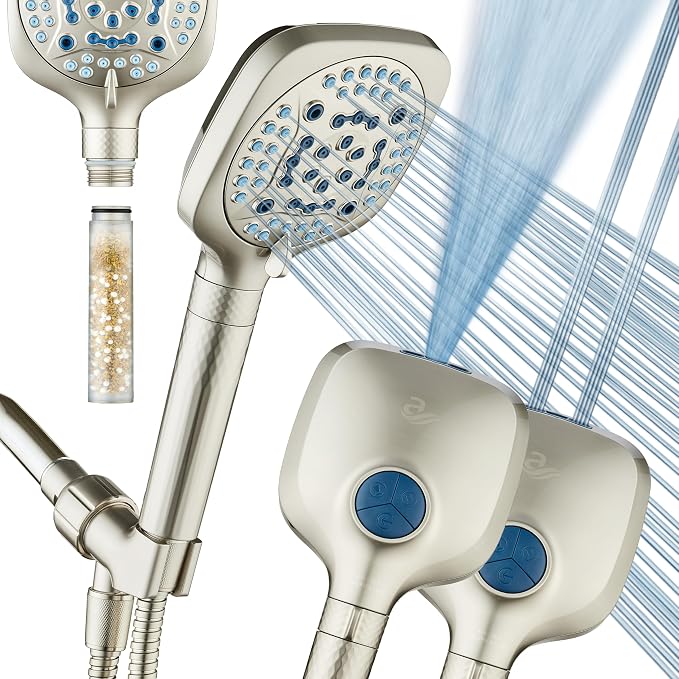 AquaCare 4X High Pressure 10 Spray Mode Filtered Showerhead by HotelSpa