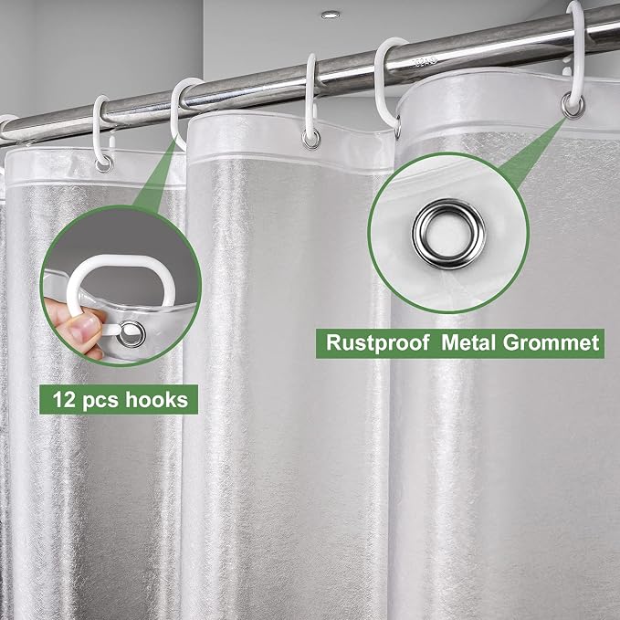UFRIDAY Frosted Shower Stall Liner 36x72 Inch, EVA Plastic Waterproof Shower - Image 3