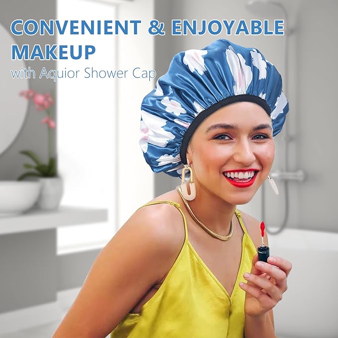 Aquior Shower Cap, Terry Lined Shower Cap - Image 6