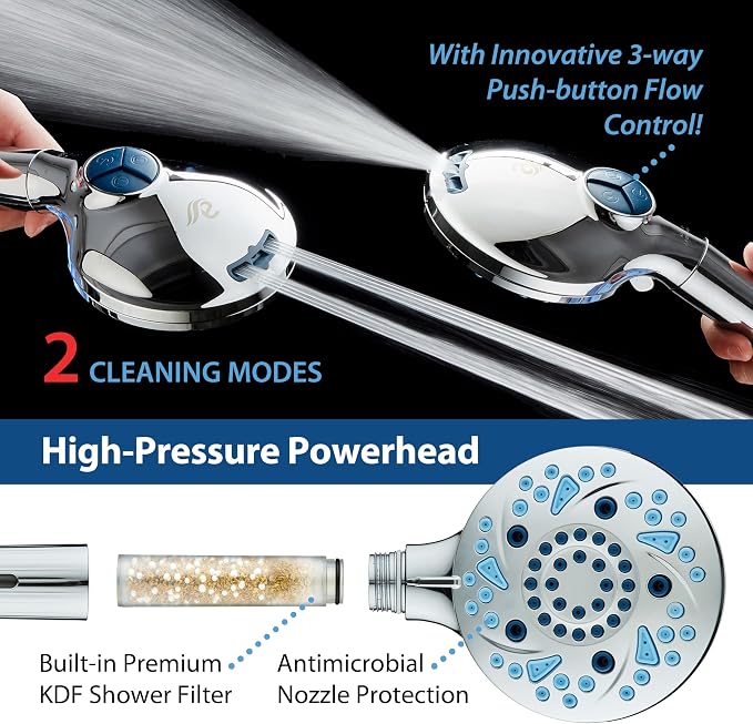 AquaCare High Pressure 10 Spray Mode Filtered Showerhead - Image 5
