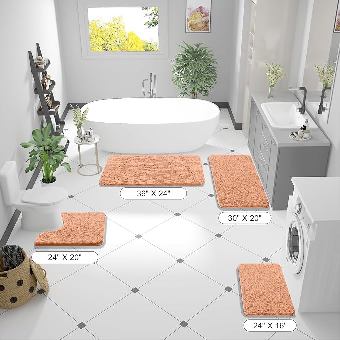 OLANLY Bathroom Rugs 36x24, Extra Soft Absorbent Chenille Bath Rugs, Rubber - Image 8
