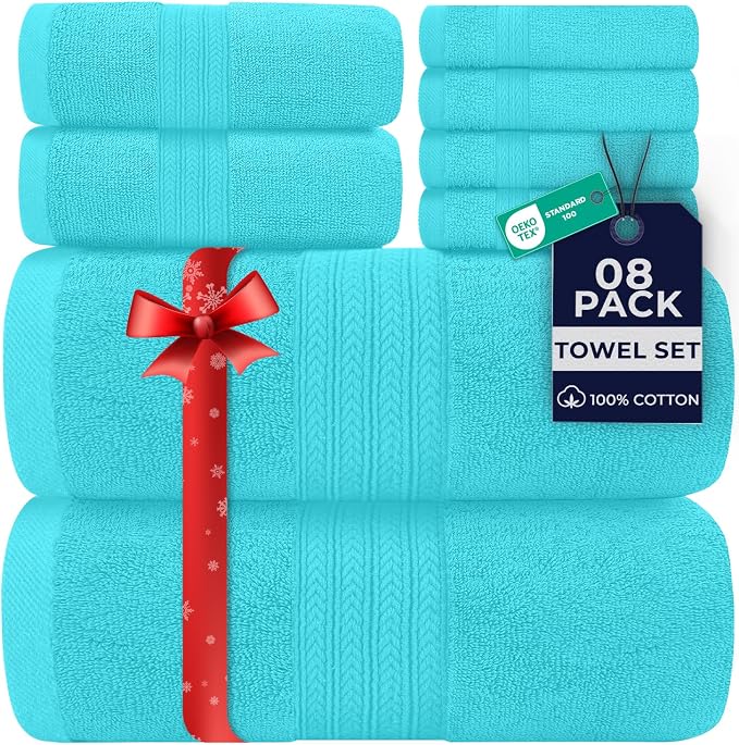DAN RIVER 8 PC Luxury Bath Towels by DanRiver