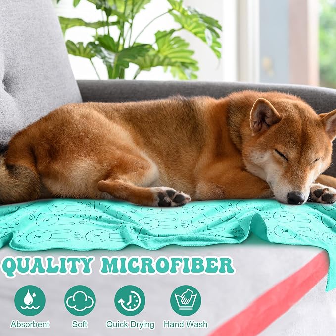 Peryiter 8 Pcs Dog Drying Towels Bulk 55'' x 28'' Pet Grooming Absorbent - Image 6