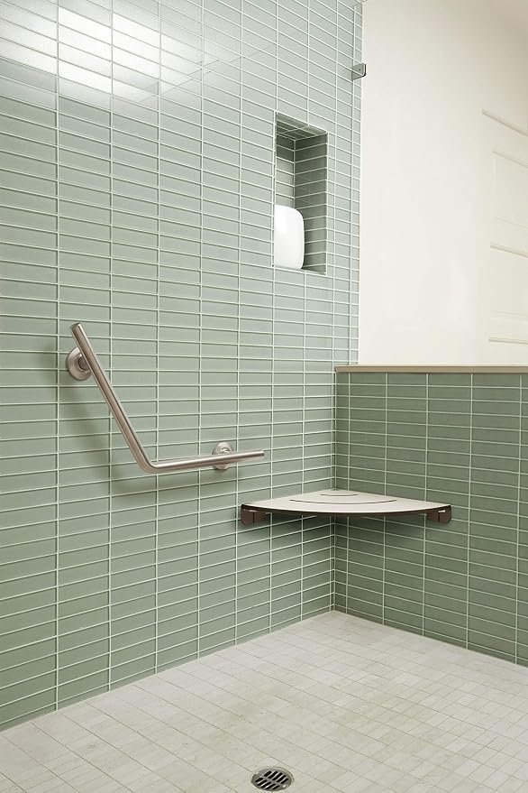Seachrome Contour Corner Shower Seat, Solid White Phenolic - Image 5
