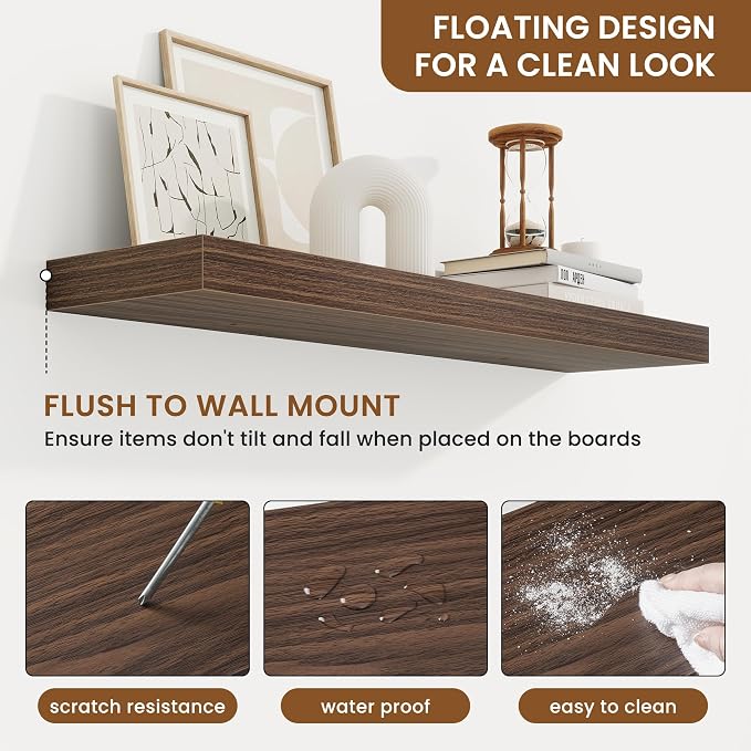 fuqing Floating Shelves for Wall, Wall Mounted Wood Floating Shelf - Image 5