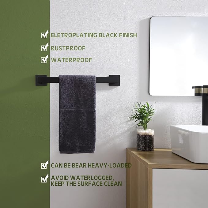 KOKOSIRI 16-Inch Single Towel Bar, Bathroom Kitchen Towel Holder, Wall Mounted - Image 5