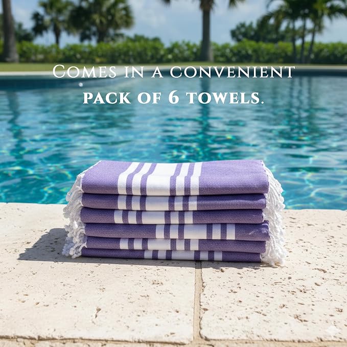 Turkish Cotton Beach Towel Pack of 6 & 1 Boho Tote Bag - Image 5