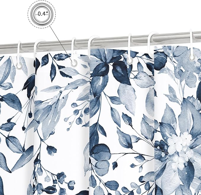 Gibelle Extra Long Shower Curtain 72 x 84, Watercolor Plant Eucalyptus Leaves - Image 4