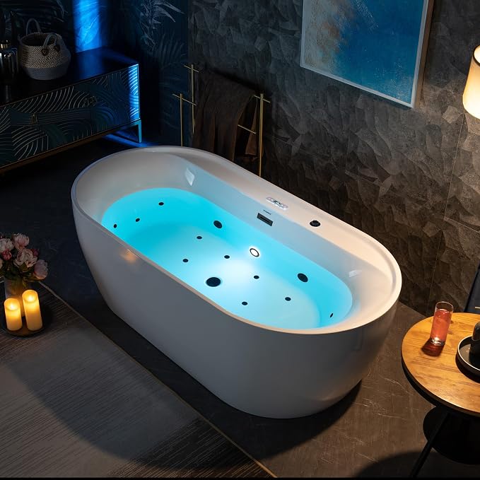 WOODBRIDGE 72" x 35-3/8" Whirlpool and Air Bath Heated Soaking Combination Tub by WOODBRIDGE