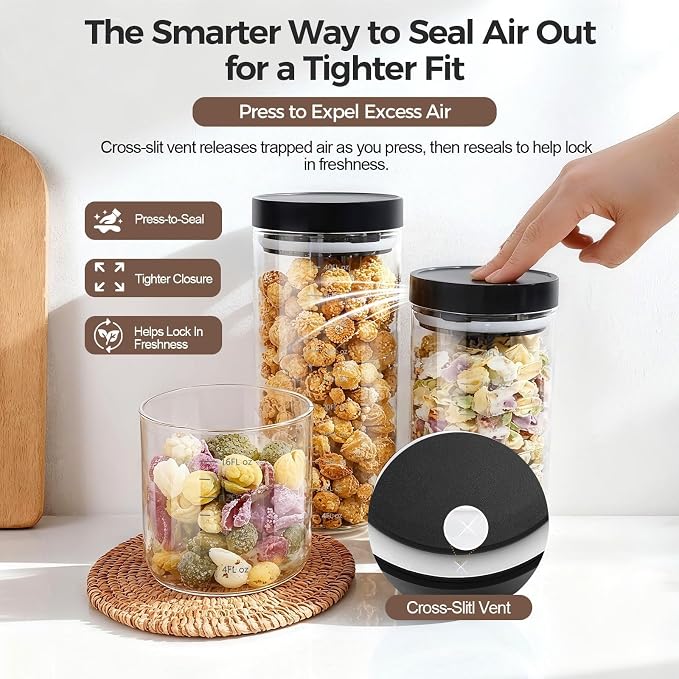 Danbark Set of 3 42oz Airtight Glass Storage Canisters - Image 4