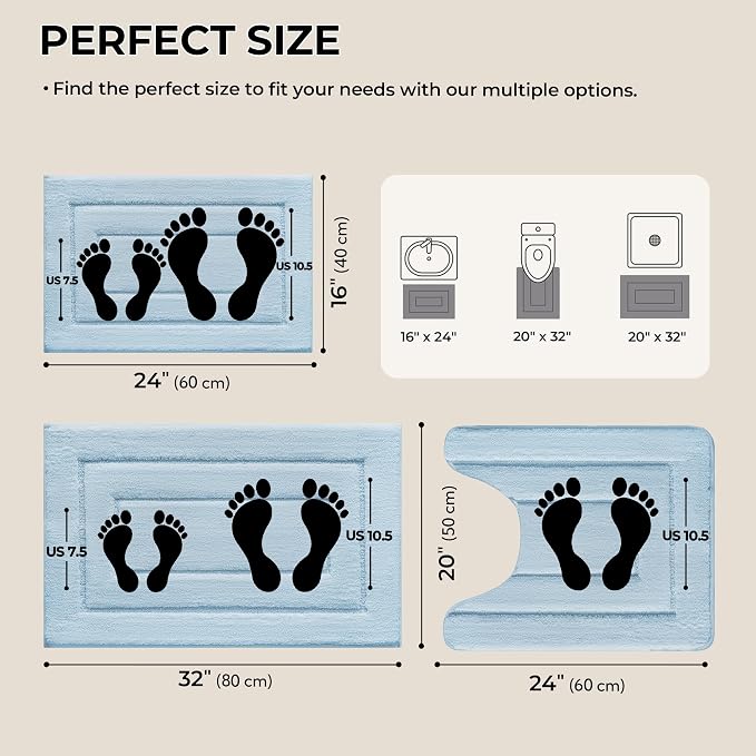 GRANNY SAYS Bathroom Rugs Sets 3 Piece, Soft Absorbent Microfiber Bath Mats - Image 2