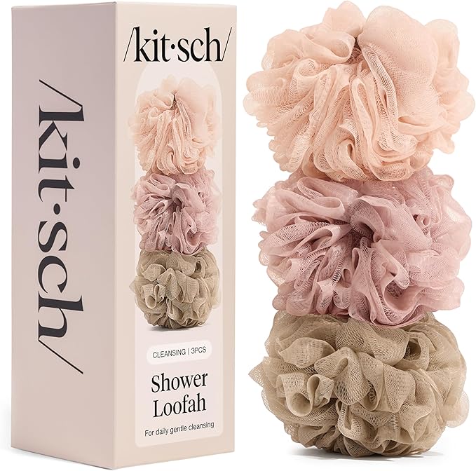 Kitsch Shower Loofah – Soft Mesh Body Scrubber & Bath Sponge by Kitsch